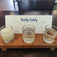 Sake Flight. #1 was best, 3rd not my fav, kinda spicy. at Blue Sushi Sake Grill in Westwood