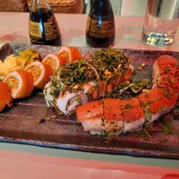 Cowgirl (my fav), Thai Hippie, and Vegan Hot Night at Blue Sushi Sake Grill in Westwood