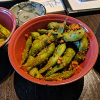 spicy edamame  at Blue Sushi Sake Grill in Westwood