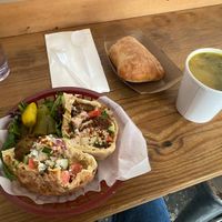 Falafel and soup   at Newtown in Brooklyn