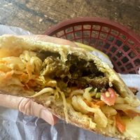 Inside my seitan shwarma— so yum  at Newtown in Brooklyn