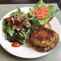 vegan crab cake at JivamukTea Cafe in New York City