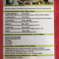 Cardápio - bebidas  at Bigode Verde in Recife