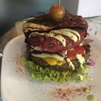 Burger de falafel at Bigode Verde in Recife