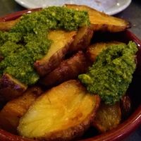 Jerusalem artichokes with parsley pesto at Elnecot in Manchester