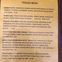 Vegan Menu at Baldwin Saloon in The Dalles