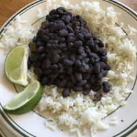 Cuban Black Beans with Jasmine Rice  at Baldwin Saloon in The Dalles