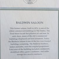 History  at Baldwin Saloon in The Dalles