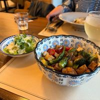 Tempeh bowl with rice at Soiroum in Seoul
