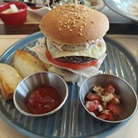 grain patty burger at Soiroum in Seoul