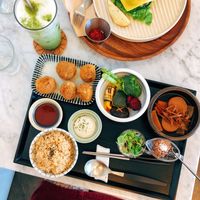 Best set meal (B)! The small micro greens come with a berry syrup which tastes like blackcurrant - it was the weirdest sensation but fun! tasted like crunchy juice! at Soiroum in Seoul