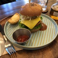 Blackbean cheese burger yummmm at Soiroum in Seoul