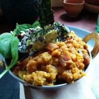 Indian curry bowl at Forest Eats in Kiama