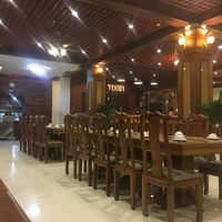 The dining space had an upscale atmosphere and seemed oriented towards large groups and events. at Ngoc Toan in Dong Hoi