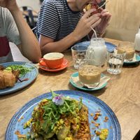 Tofu scramble and Mushroom burger  at Hunter in Rye