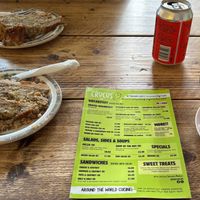 Food menu. Vegan cake and drinks. at Crocus Cafe in Nottingham