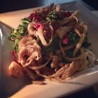 oyster mushroom and kale saute at Taberna Tapas in Durham