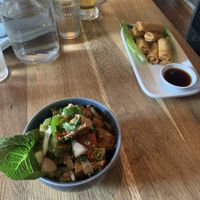 Spiced crispy bean curd and veggie spring rolls   at Wee Buddha in Edinburgh