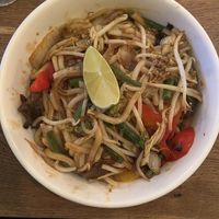 Japanese noddles veg con salsa pad Thai   at Wee Buddha in Edinburgh