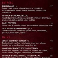 Vegan menu at Zagame's in Boronia