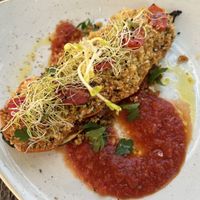 Zucchini mit Soya Bollo  at Mirablau Beach Bar & Restaurant in Mallorca