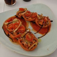 Zucchini mit Tomaten und veganen Hack? at Mirablau Beach Bar & Restaurant in Mallorca