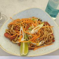 Wok con soja texturizada at Mirablau Beach Bar & Restaurant in Mallorca