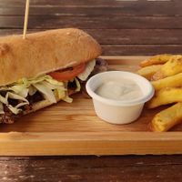 Vegan Ciabatta classic (9,2€). Super! at D-Werk in Innsbruck