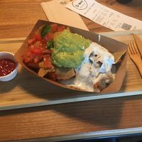 Vegan guacamole kreation with fries at D-Werk in Innsbruck