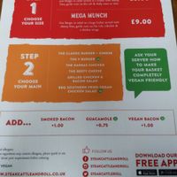 Lunch menu (July 2019) at Steak Cattle & Roll - Bell St in Glasgow