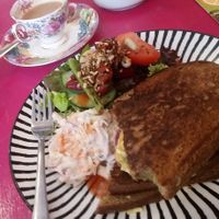Avo melt - toasty sammich with a really tasty salad & slaw😄 at Java in Swanage