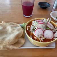Now now this is an authentic vegan pozole  #Veganuary at VegeTaco - Parque San Andrés in Mexico City