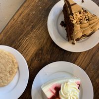 Raspberry Cake and Peanut Butter Chocolate Cake at Timeless Coffee Roasters and Bakery in Berkeley