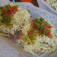Beam tostadas topped with lettuce, pico de gallo and shredded cabbage.

Vegan and gluten free at Spanglish in Traverse City