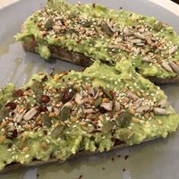 Avo on toast  at Kings Coffee and Books in Dumfries