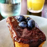 Vanilla chocolate cake at Grown in West End