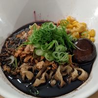 Black burnt garlic ramen at Men Impossible in Amsterdam