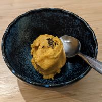 Pumpkin dessert at Men Impossible in Amsterdam