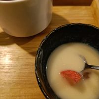 Dessert with a cup of tea at Men Impossible in Amsterdam