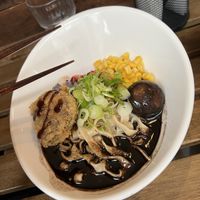 Black garlic with seitan katsu  at Men Impossible in Amsterdam