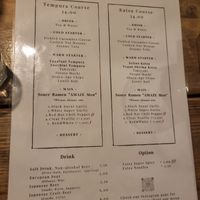 The menu at Men Impossible in Amsterdam