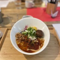 Half white half red ramen   at Men Impossible in Amsterdam