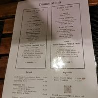 Menu at Men Impossible in Amsterdam