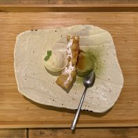 5th course: dessert! Tofu ice cream (so tasty) and matcha puddingg  at Men Impossible in Amsterdam