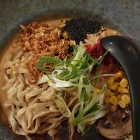 Black burnt garlic ramens at Men Impossible in Amsterdam