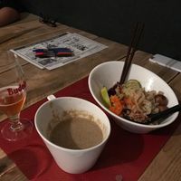 Mushroom soup! at Men Impossible in Amsterdam