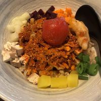Amazemen with extra topping of chili: very spicy! at Men Impossible in Amsterdam