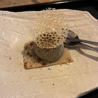 Dessert: hojicha ice-cream with pancake. Quite good.  at Men Impossible in Amsterdam