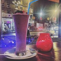 Vegan smoothie (with frozen banana) - just ask for vegan milk.  at La Cafetiere in Leeds