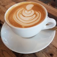 Flat white at The Front Room Cafe in Hervey Bay